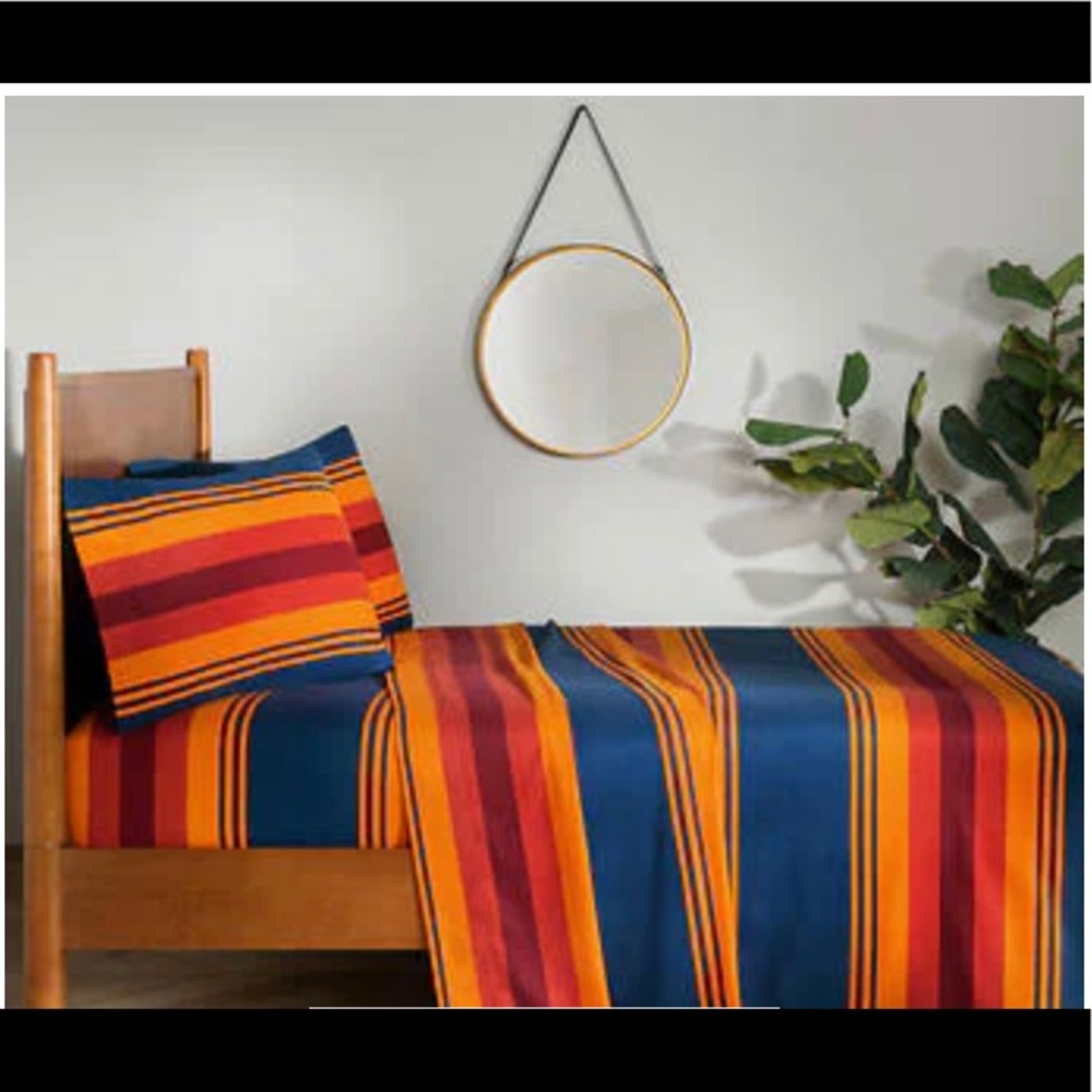 NEW Pendleton 3-Piece Flannel Sheet Set Twin Flat Sheet, Fitted Sheet,Pillowcase